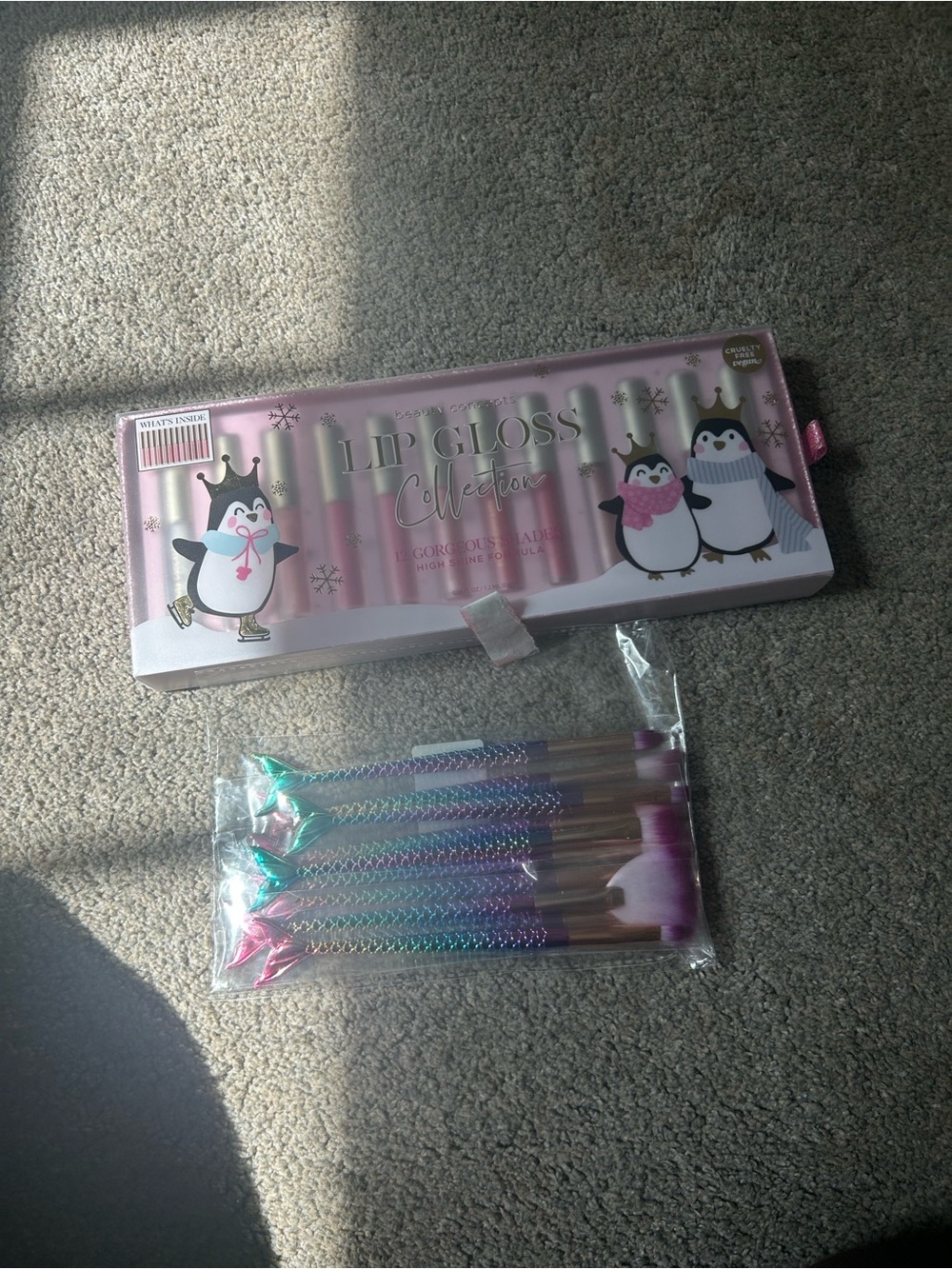Lip Gloss Collection Set with Pink Penguin Packaging